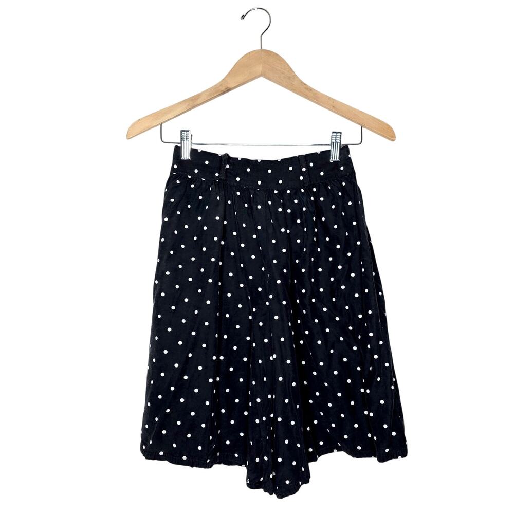 Vintage Fritzi Polka Dot Shorts Black White Size Medium 90s Rayon High Waist